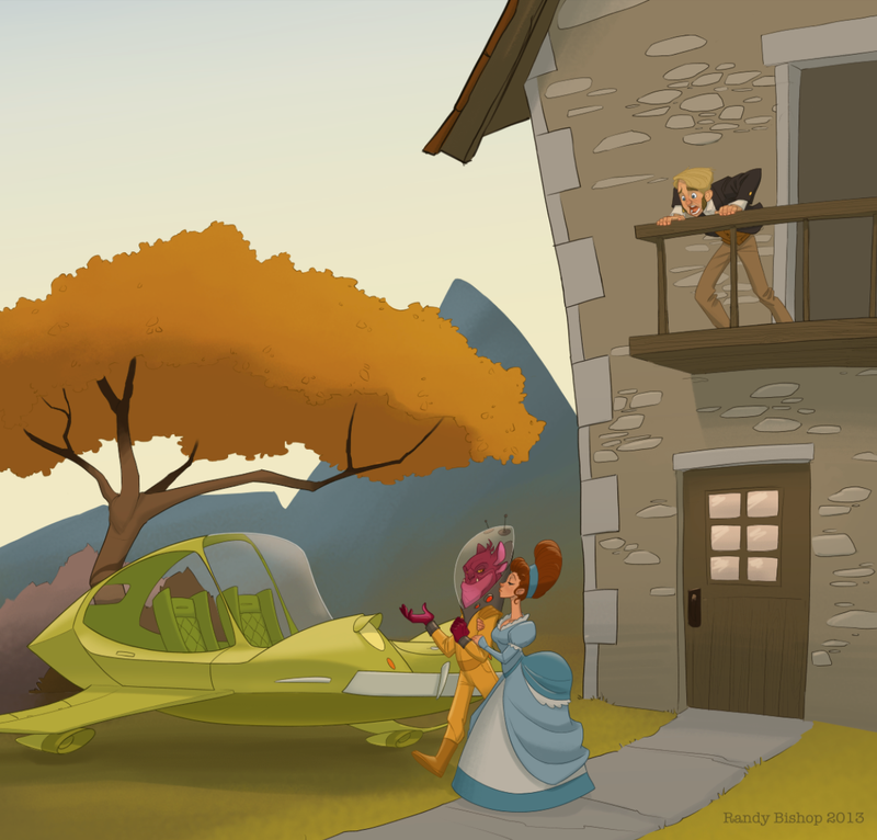 Illustration for article titled Concept Art Writing Prompt: The Gentleman Alien Escorts a Lady